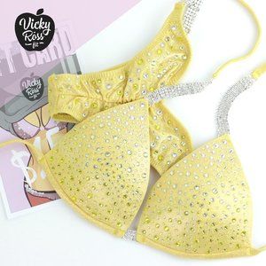 Yellow Citrine Ombre Bodybuilding Competition Suit